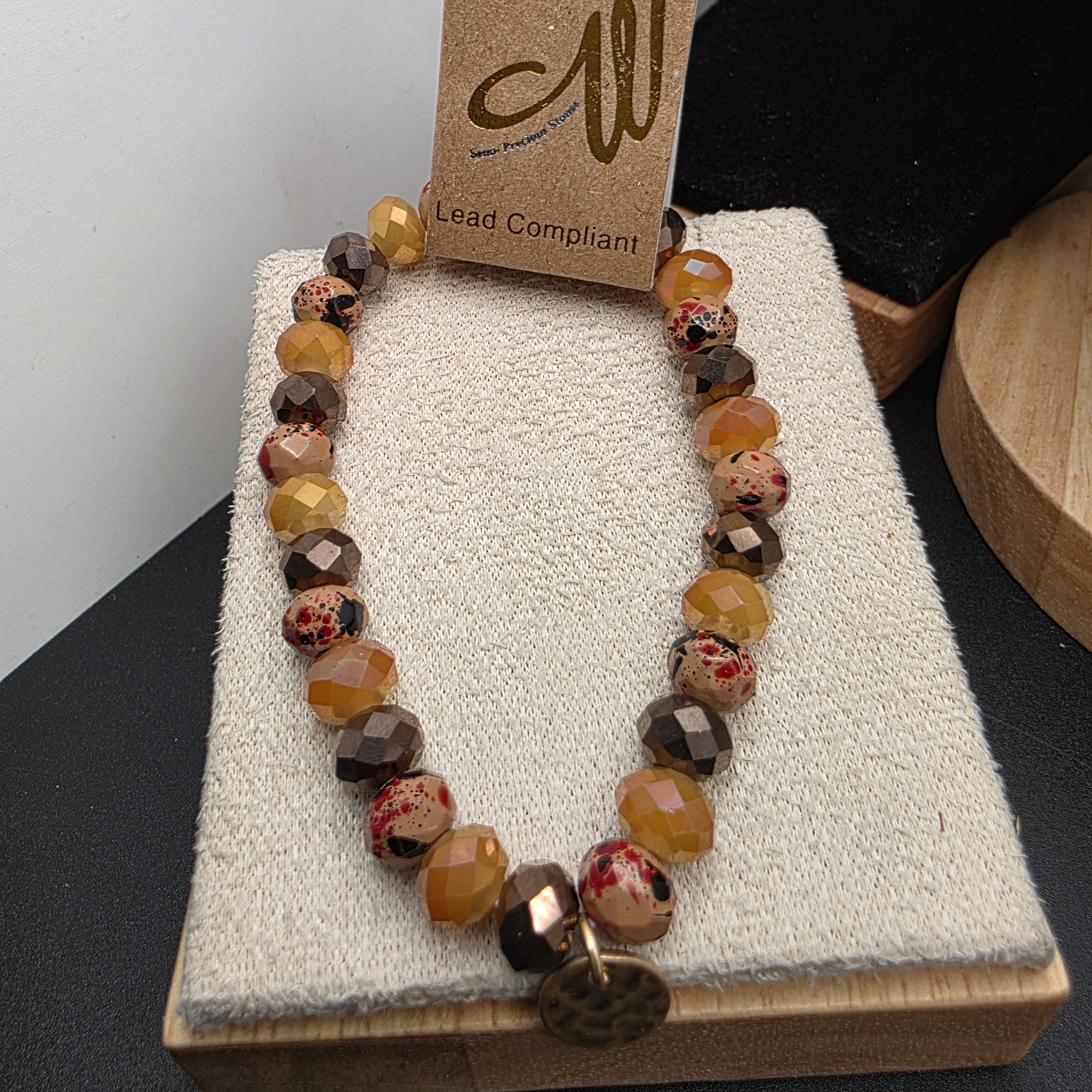 SemiPrecious Stone Bracelet With Gold Accents 1938